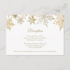Weihnachten Hochzeitsempfang Gold Schneeflocken Wi Begleitkarte