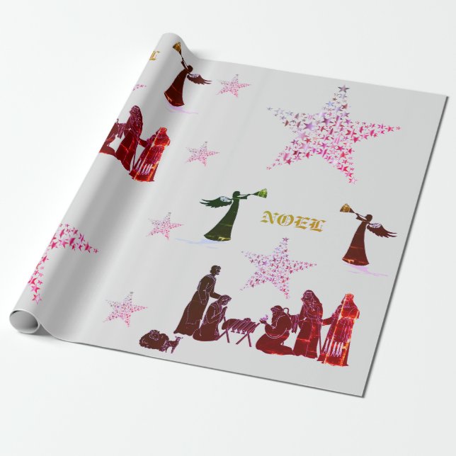 Weihnachten Holiday Colors Wrapping Paper Geschenkpapier (Ungerollt)