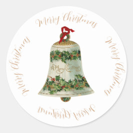 Weihnachten Holly Bell & Weihnachten Gruß Runder Aufkleber