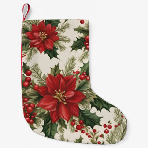 Weihnachten Holly & Berries Weihnachtsfest Strumpf Kleiner Weihnachtsstrumpf