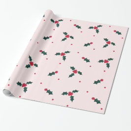 Weihnachten Holly Berry & Blätter Urlaub Geschenkpapier