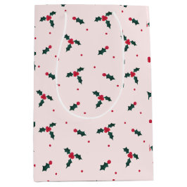 Weihnachten Holly Berry & Blätter Urlaub Mittlere Geschenktüte