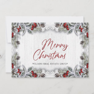 Weihnachten Holly Berry Corporate Rustic Gruß