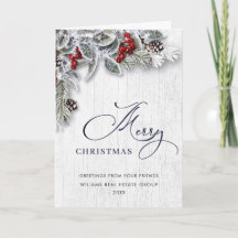 Weihnachten Holly Berry Rustic Corporate Gruß