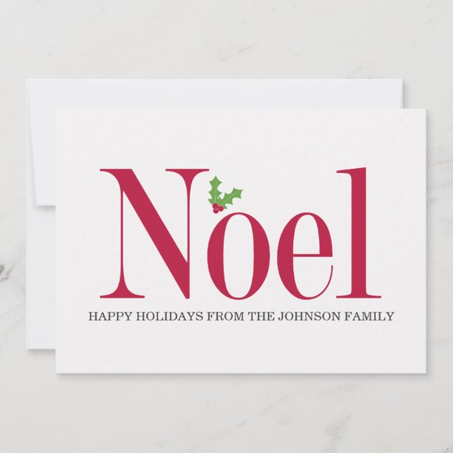 Weihnachten Holly Design Holiday Flat Cards (Vorderseite)