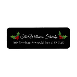 Weihnachten Holly - EDITABLE FARBEN - Rücksendeadr