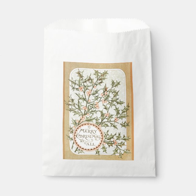 Weihnachten Holly Hübsch Antique Gruß Geschenktütchen (Vorderseite)