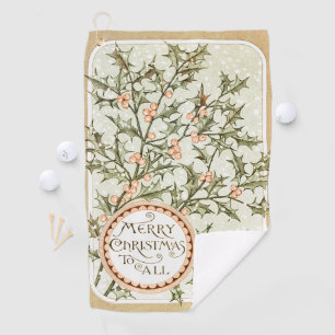 Weihnachten Holly Hübsch Antique Gruß Golfhandtuch