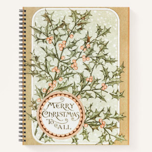 Weihnachten Holly Hübsch Antique Gruß Notizbuch