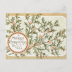 Weihnachten Holly Hübsch Antique Gruß Postkarte