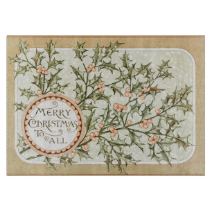 Weihnachten Holly Hübsch Antique Gruß Schneidebrett