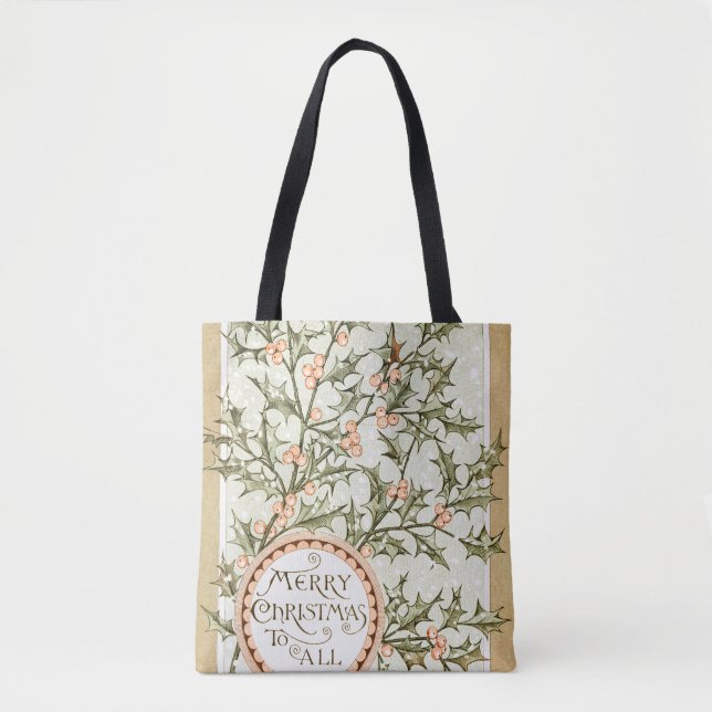 Weihnachten Holly Hübsch Antique Gruß Tasche (Vorderseite)
