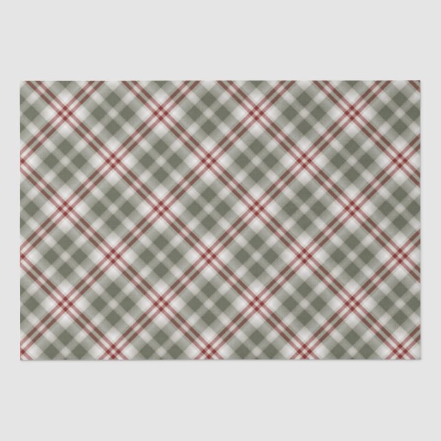 Weihnachten-Holly-KARIERT-HINTERGRUND-Winter-Wünsc Seidenpapier (Vorderseite)