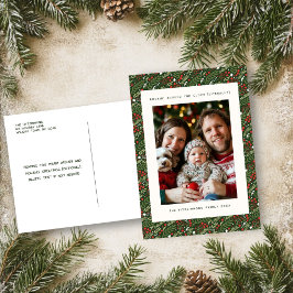 Weihnachten Holly Leaf Weihnachtsfotokarte