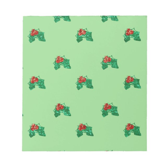 Weihnachten Holly Notizblock (Vorderseite)