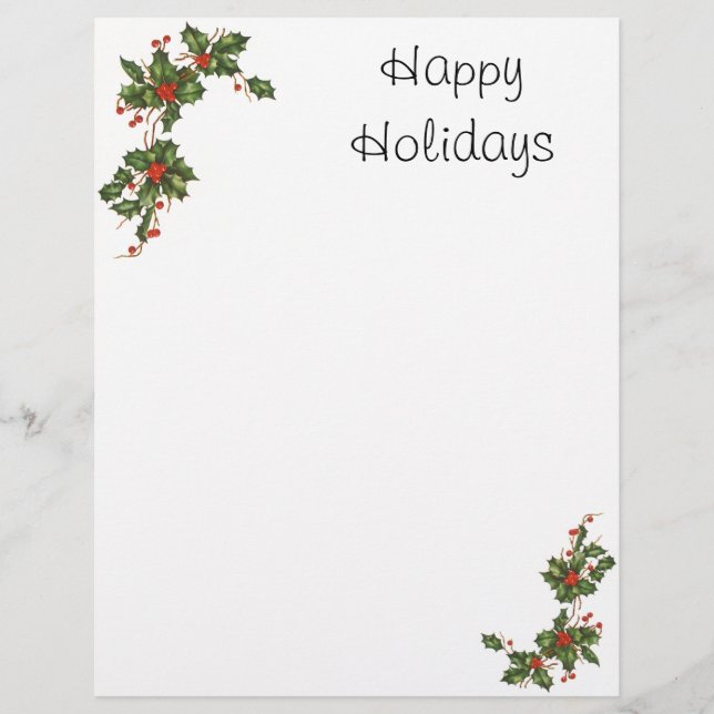 Weihnachten, Holly-Pflanze mit Roten Berries (Vorderseite)