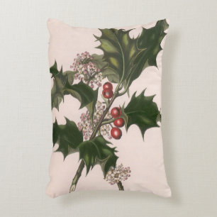 Weihnachten, Holly-Pflanze mit Roten Berries Dekokissen