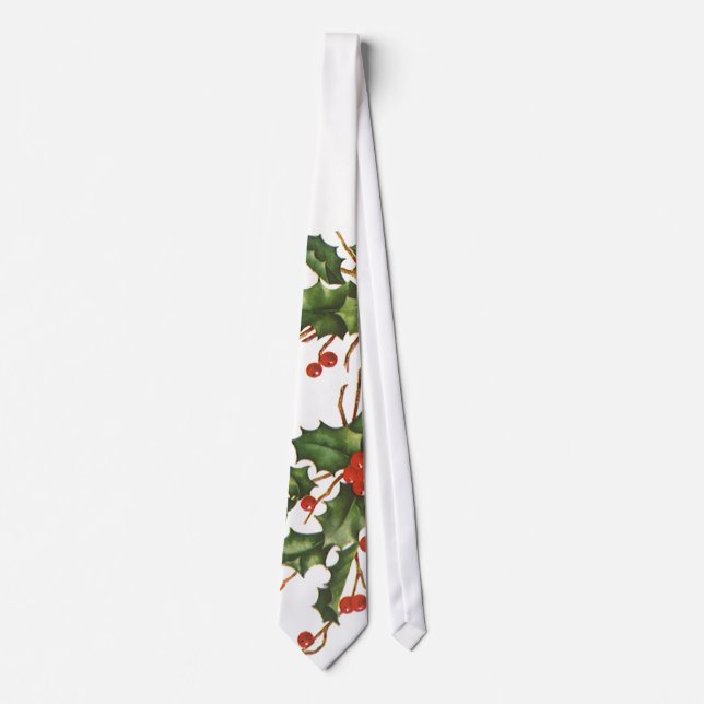Weihnachten, Holly-Pflanze mit Roten Berries Krawatte (Vorderseite)