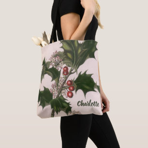 Weihnachten, Holly-Pflanze mit Roten Berries Tasche