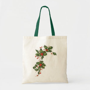 Weihnachten, Holly-Pflanze mit Roten Berries Tragetasche