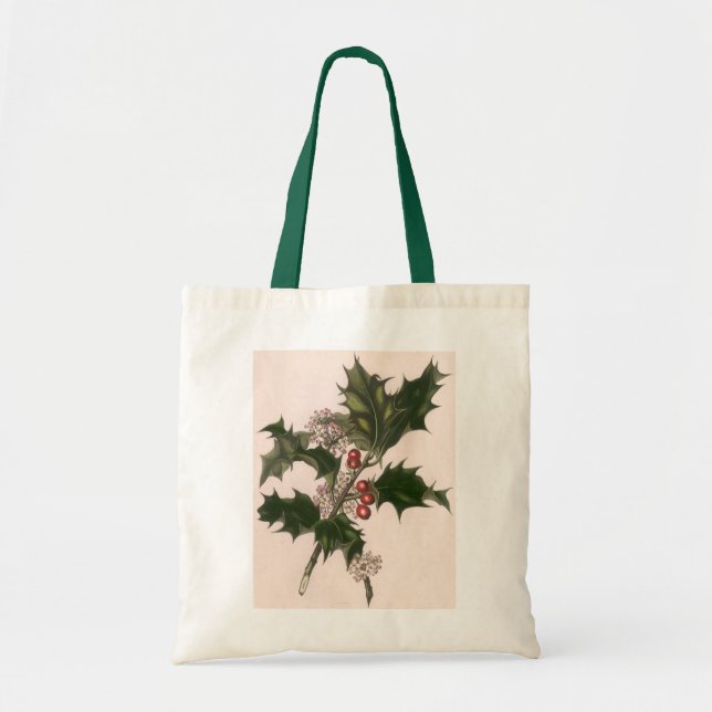 Weihnachten, Holly-Pflanze mit Roten Berries Tragetasche (Vorne)