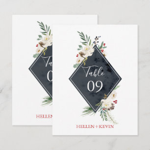 Weihnachten Holly & White Roses Bouquet Rahmen Einladung