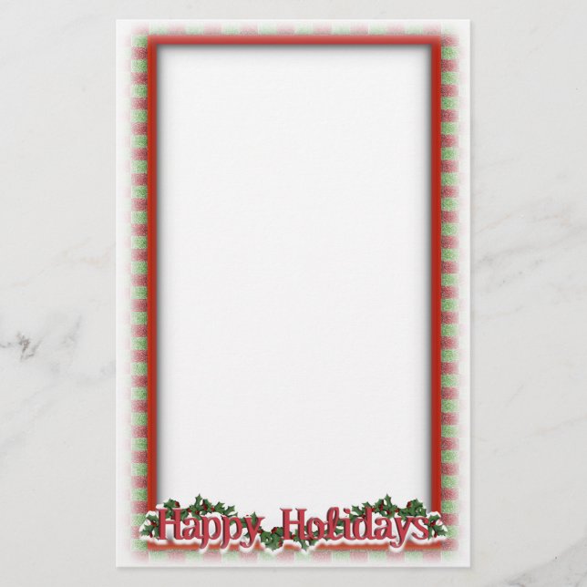 Weihnachten Holly Wreath Holiday Schreiben Briefpapier (Vorderseite)