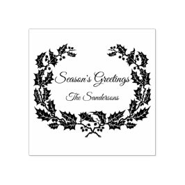 Weihnachten Holly Wreath Jahreszeit Gewohnte Grüße Gummistempel