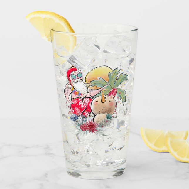 Weihnachten | Hot Holly Jolly Santa Claus Glas (Vorderseite Ice)