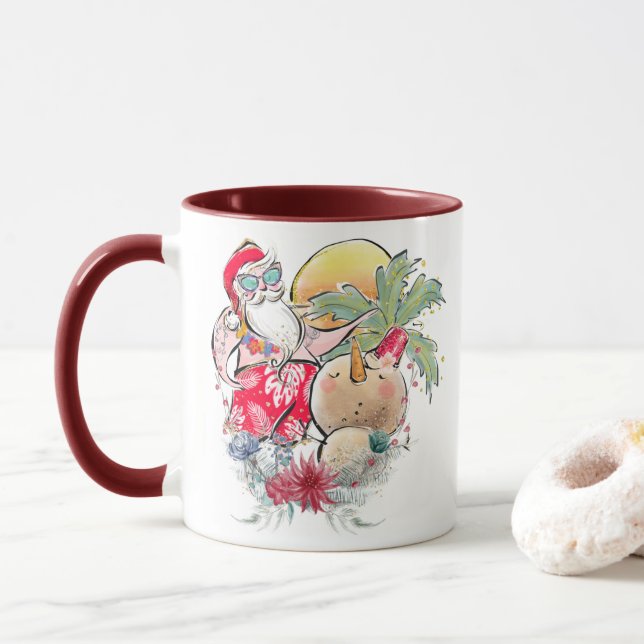 Weihnachten | Hot Holly Jolly Santa Claus Tasse (Mit Donut)