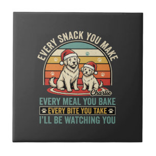 Weihnachten Hunde Liebhaber Snack Gaffen Fliese