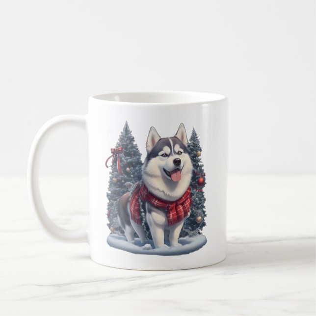 Weihnachten Husky Dog Magic Xmas Weihnachtsgeist Kaffeetasse (Links)