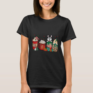 Weihnachten Husky Hund Kaffee Cups xmassage Winter T-Shirt