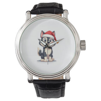 Weihnachten Husky Hundeliebhaber Malamute (2) Armbanduhr