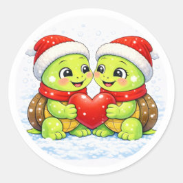 Weihnachten Hut Liebe Runder Aufkleber
