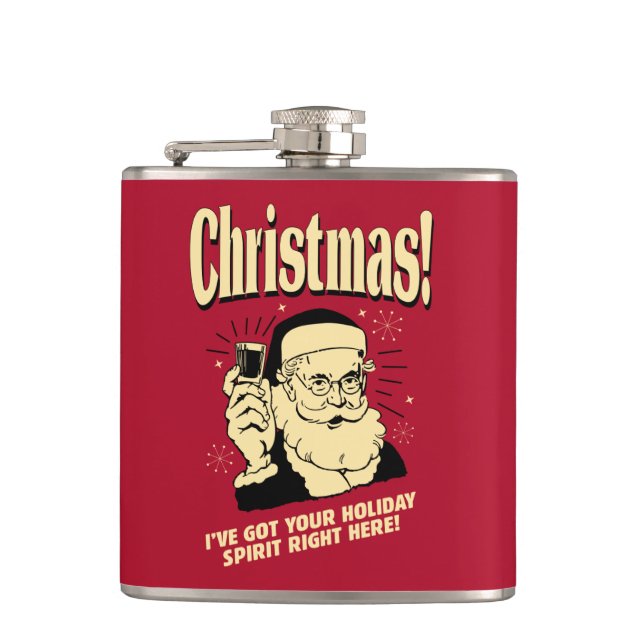 Weihnachten: Ich habe hier deinen Urlaubssgeist Go Flachmann (Vorderseite)