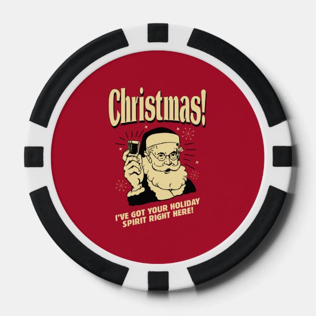 Weihnachten: Ich habe hier deinen Urlaubssgeist Go Pokerchips (Vorderseite)