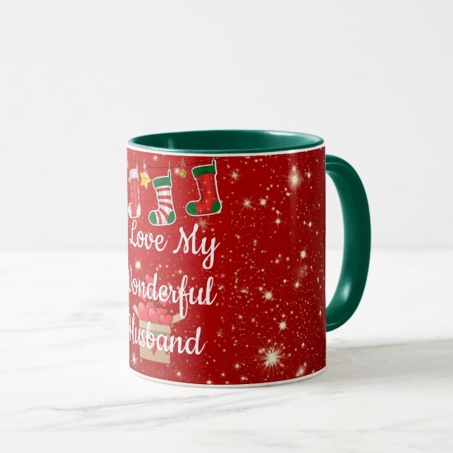 Weihnachten, ich Liebe mein wunderschönes Ehemann Tasse (VorderseiteRechts)