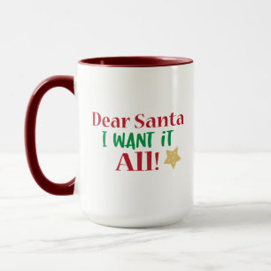 Weihnachten, ich Wollte alles, lustige Weihnachten Tasse