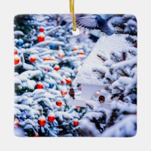 Weihnachten Idyll blendend Keramikornament