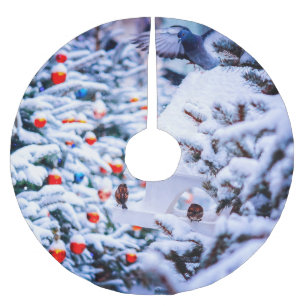 Weihnachten Idyll charmant Polyester Weihnachtsbaumdecke