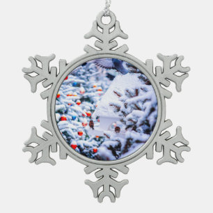 Weihnachten Idyll großartig Schneeflocken Zinn-Ornament