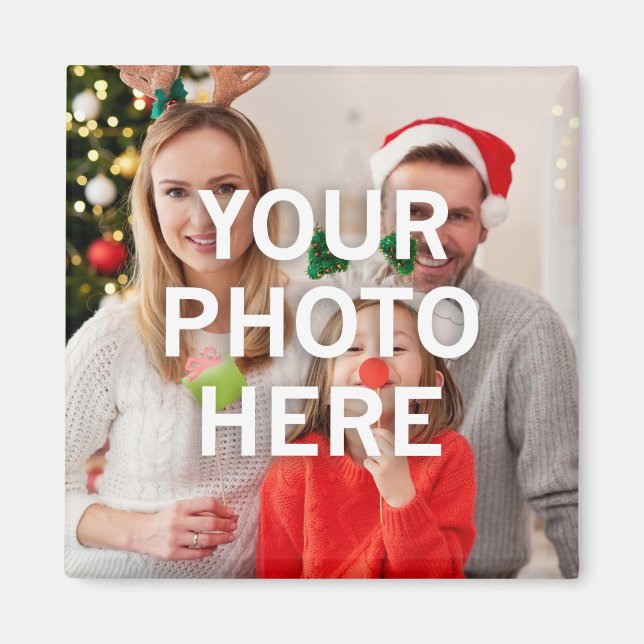 Weihnachten Ihr Foto hier Magnet (Vorne)
