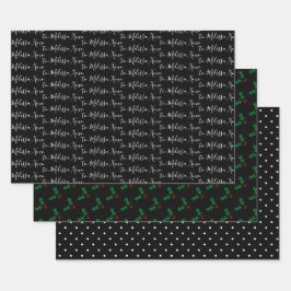 Weihnachten Ihr Name, Heilige, Schwarze und Weiße Geschenkpapier Set