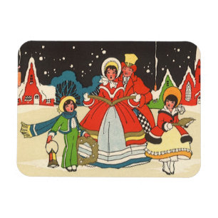 Weihnachten im alten Stil, eine Familie singt Weih Magnet