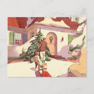 Weihnachten im alten Stil, Familienhaus im Schnee