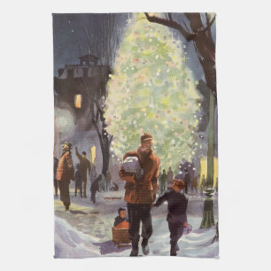Weihnachten im alten Stil, Vater beim Einkaufen mi Geschirrtuch