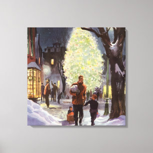 Weihnachten im alten Stil, Vater beim Einkaufen mi Leinwanddruck