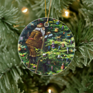Weihnachten im alten Stil, viktorianischer Weihnac Keramikornament