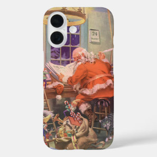 Weihnachten im alten Stil, Weihnachtsmann mit Elf- iPhone 16 Hülle